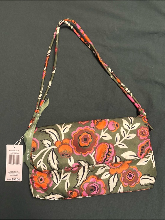 Vera Bradley Handbags - Vera Bradley Floral Olive Green Shoulder Bag